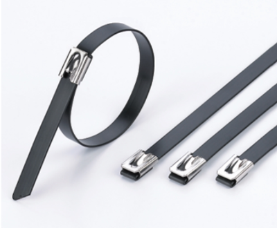 Ball self-locking stainless steel plastic-coated cable ties